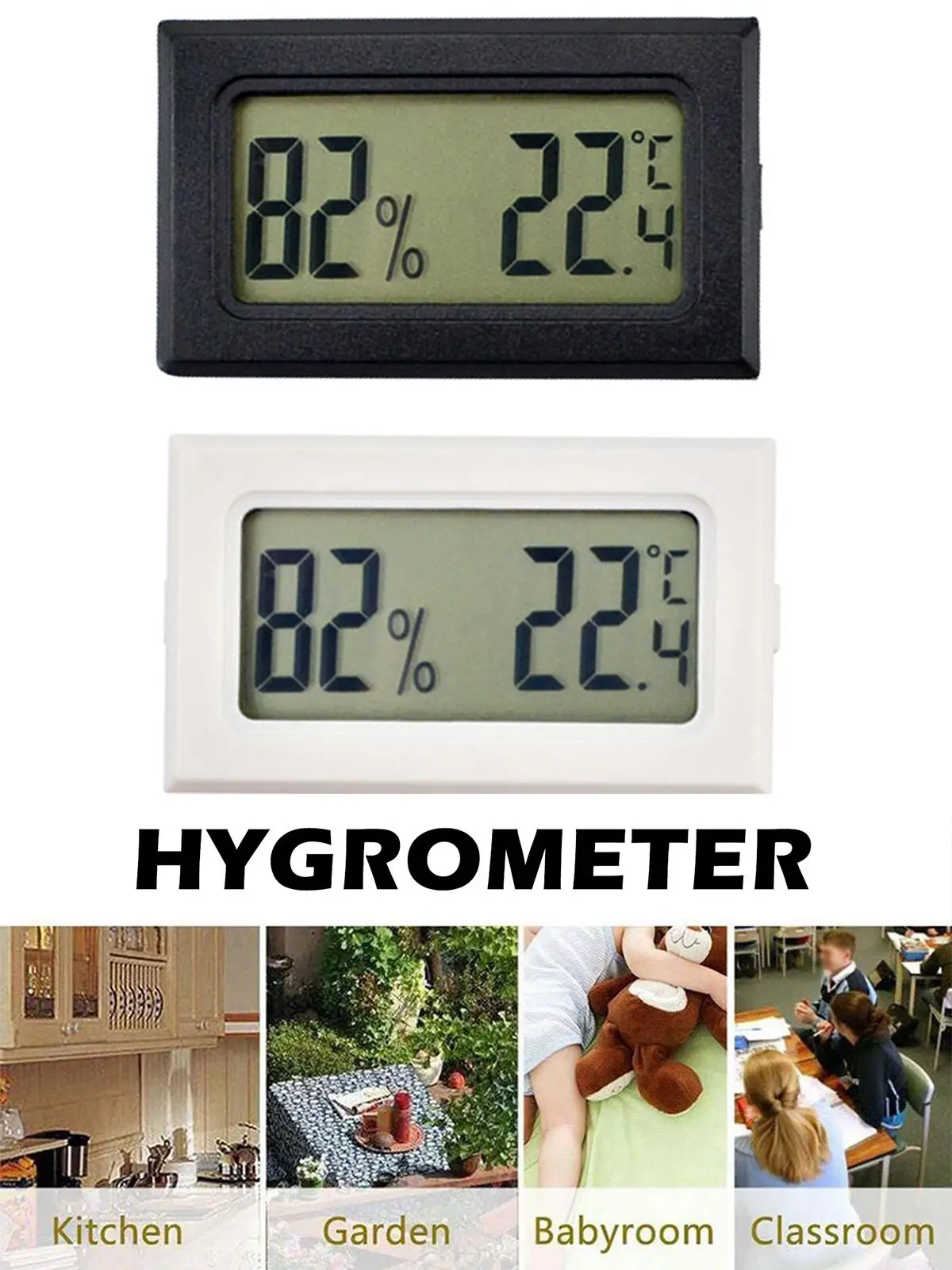LCD Digitale Thermometer Temperatuursensor Ingebouwde Mini Elektronische Thermo/Hygrometer Binnen Buiten Temperatuur-vochtigheidsmeter - afbeelding 2