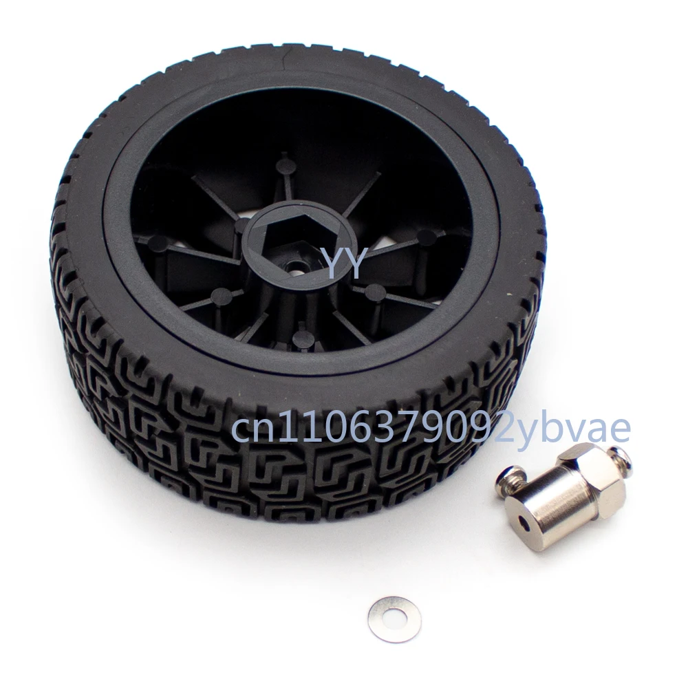 85MM Diameter Black Rubber Tire Self-Balancing Trolley Robot Intelligent Trolley Wheels Sponge Inner Liner With Metal Coupling