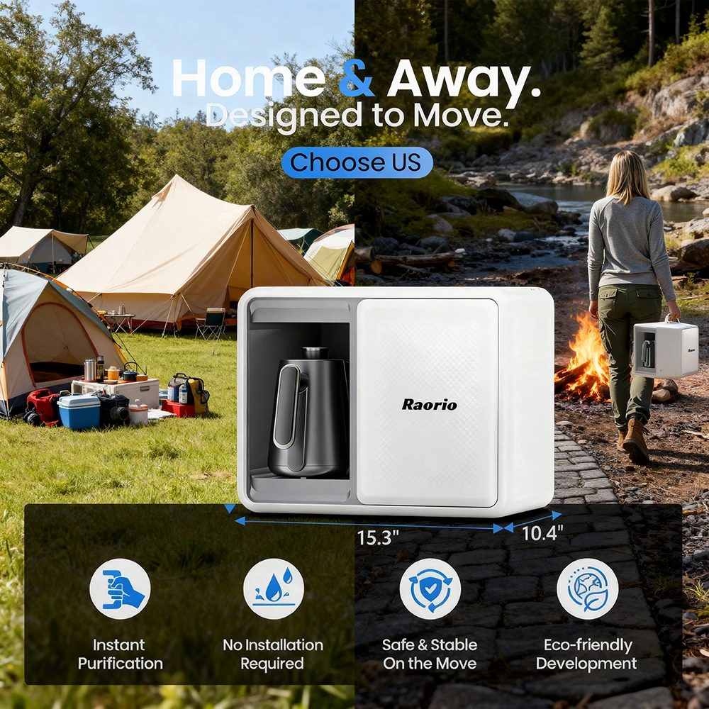 

Портативный 5-ступенчатый очиститель воды RO для кемпинга с функцией нагрева и УФ-фильтрацией для питьевой воды и приготовления кофе методом пуровер