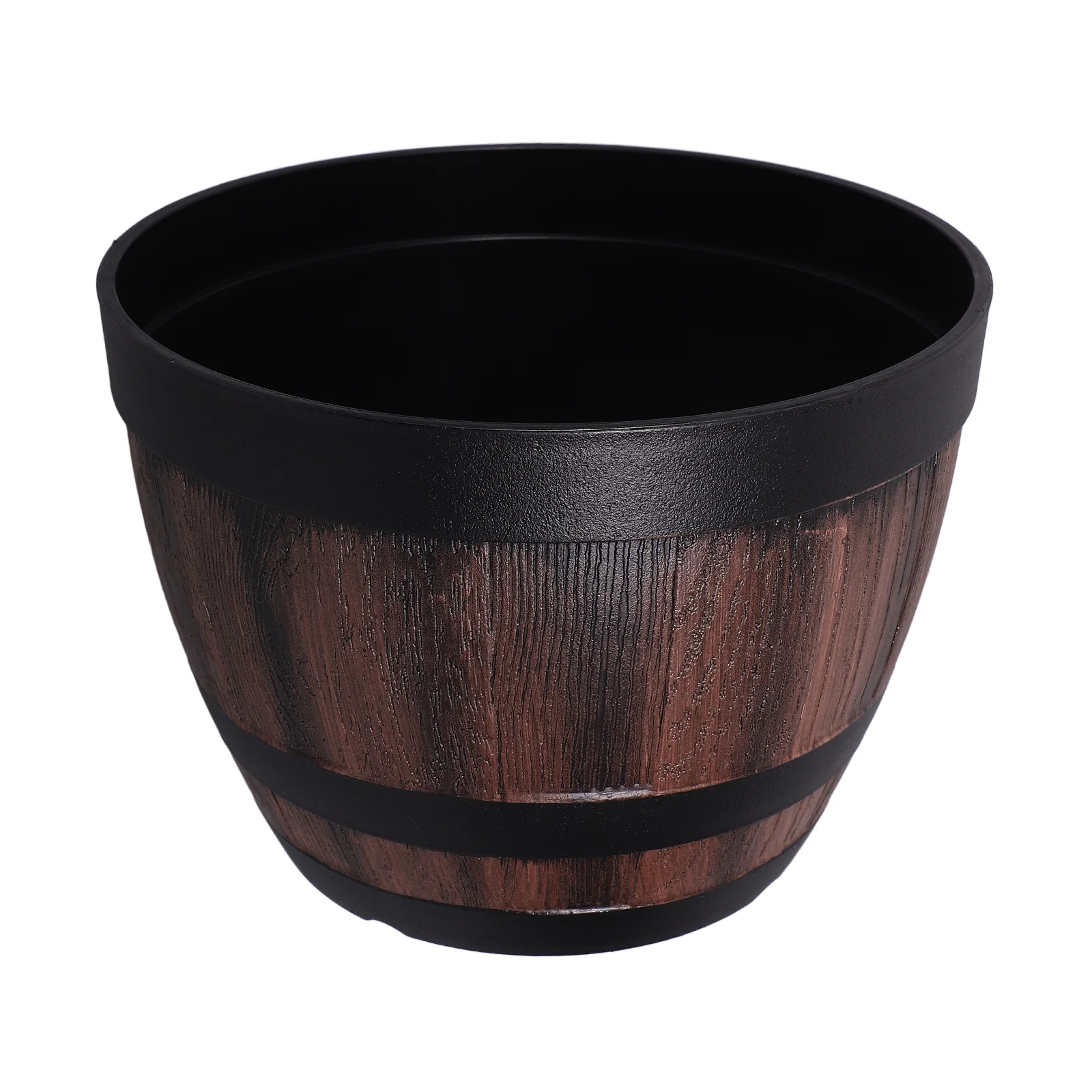

Resin Planter Large Capacity Vintage Barrel Shape Outdoor Garden Flowerpot For Lotus Water Lilies Patio Decor Planting Pot