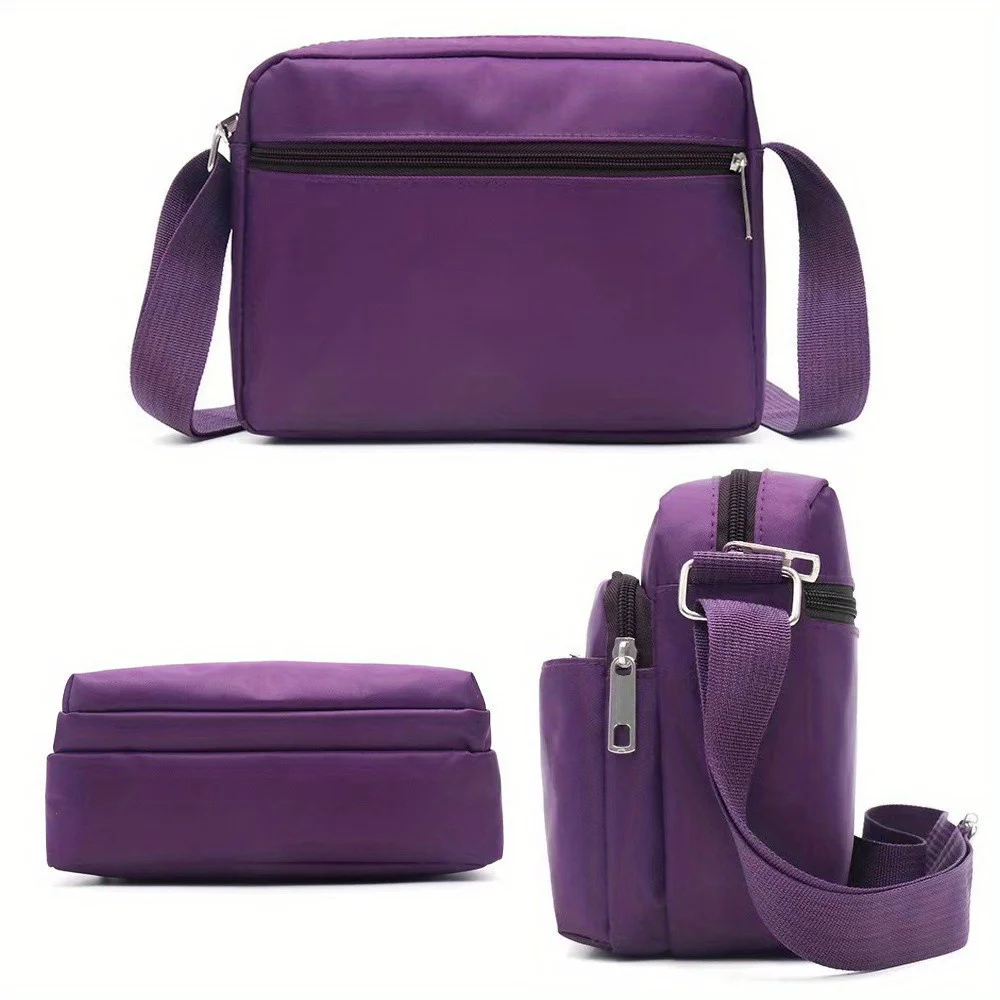 Personalized Customization List Shoulder Crossbody Bag High-quality and Durable Purple Women's Multi-layer Storage Bag Durable