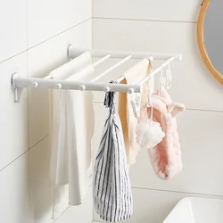 Folding Clothes Hanger Wall Mount Retractable Cloth Drying Rack Indoor & Outdoor Space Saving Aluminum Home Laundry Clothesline