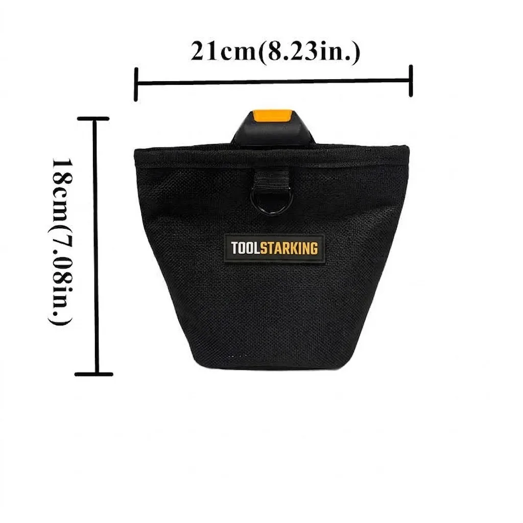 TOOLSTARKING Nails Pouch Waterproof Hardware Waist Bag Large Capacity Nails Screws Storage Durable Multifunctional Working