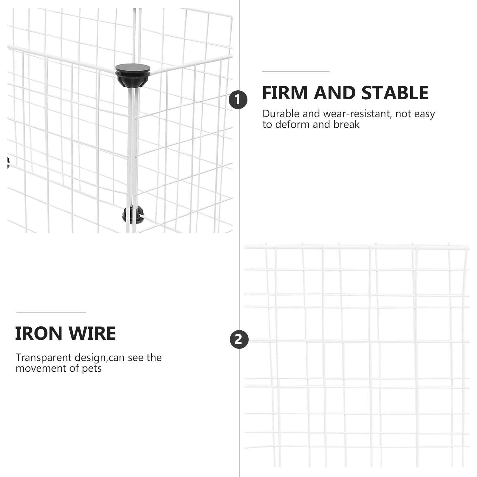 1 Set Pet Cage Iron Wire Multifunctional Diy Dog Kennel Metal Cat House Durable Easy Assemble Hollow Design Rabbit Fence Playpen