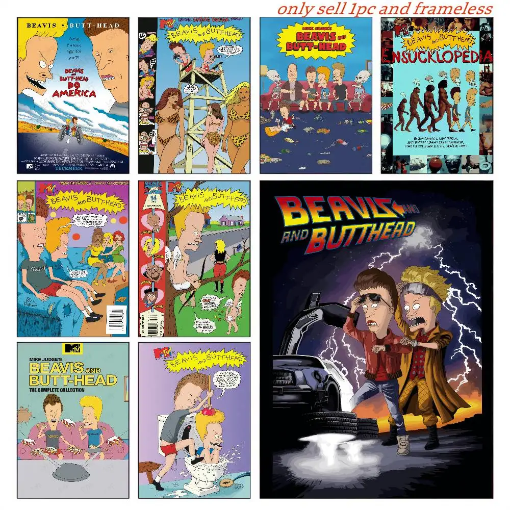 Beavis And Butthead Tv anime Poster HD art sticky wall waterproof home living room bedroom bar aesthetic decoration