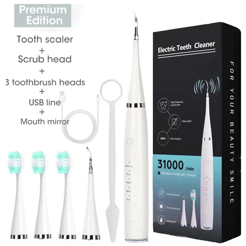 Electric Teeth Cleaner Ultrasonic Electric Toothbrush New 3-in-1 USB Charging Multifunctional Teeth Whitening and Plaque Removal