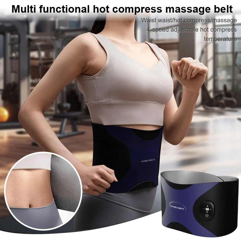 حزام تدليك منزلي متعدد الوظائف للتعرق مهدئ وصحي للبطن وضغط ساخن ومدلك الخصر والبطن