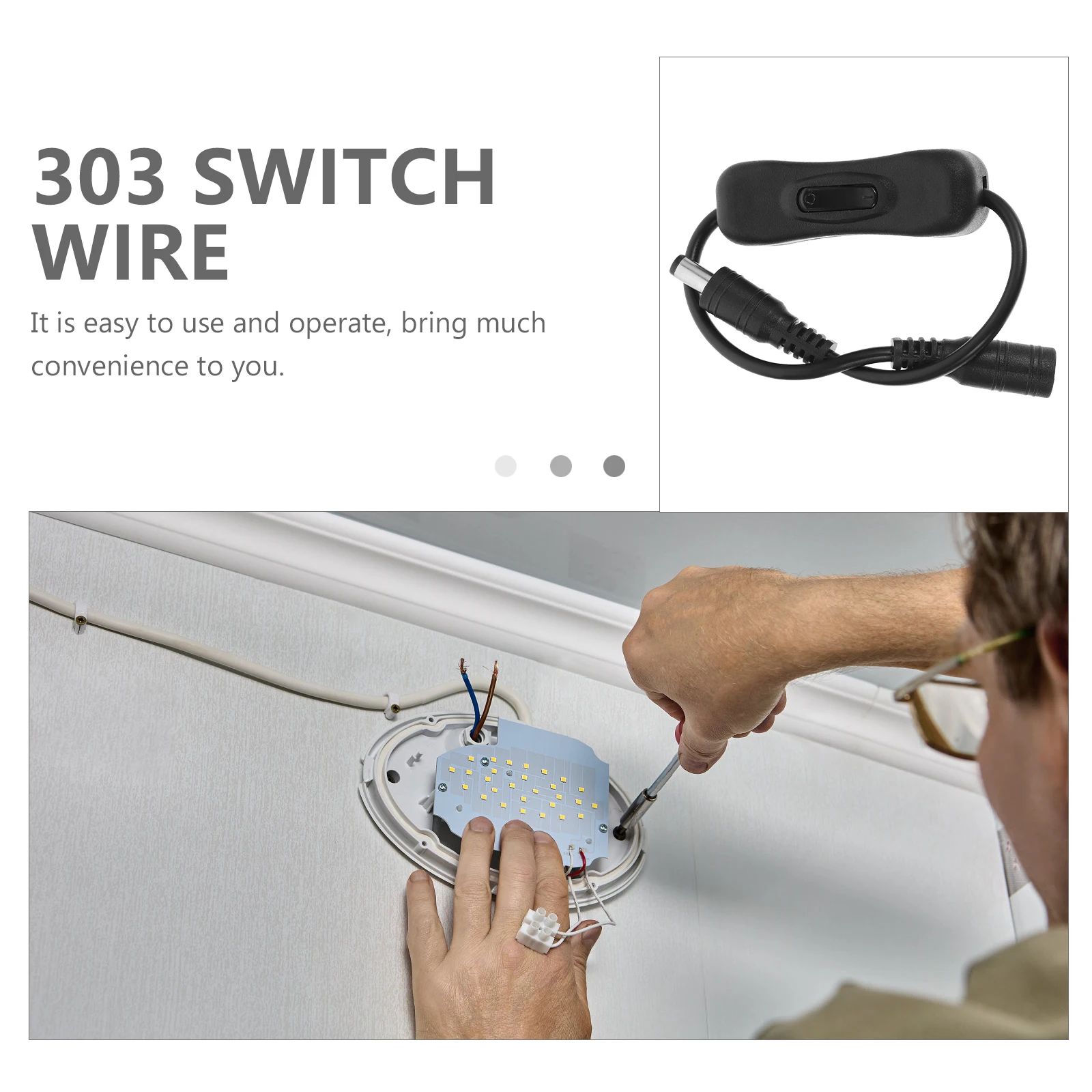 

4Pcs LED Strip Light Inline Switch Cable Versatile Compatibility Simple Functionality Stronger Characteristics