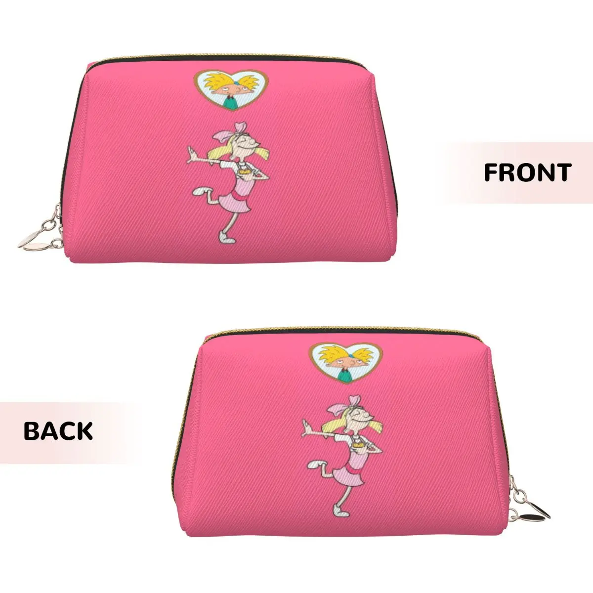 Helga Pataki Anime Animation Hey Arnold Women Cosmetic Bag Travel Makeup Organizer Pouch Toiletry Storage Dopp Kit Case
