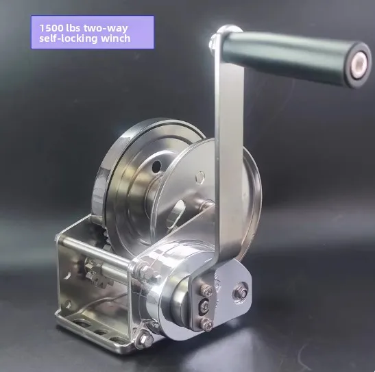 304 Stainless Steel Two-way Self-locking Hand Crank Manual Winch