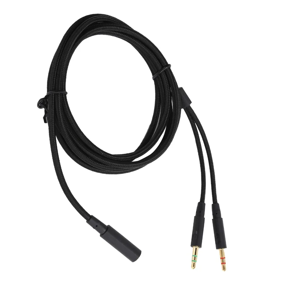 3.5mm Headphone Audio Cable Plug and Play 2 in 1 Adapter Headphone Splitter for for HyperX CloudStinger/CloudMix/CloudAlpha