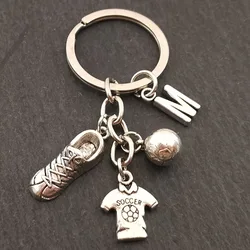 Football Jersey 26 Letters Football Boots Metal Keychain Team Commemorative Men's Gift Keychain