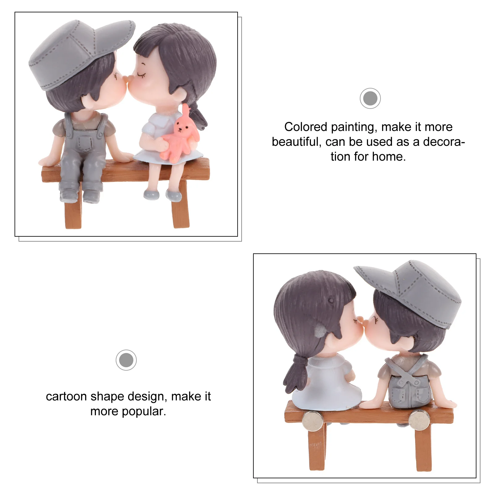 

1Pcs Couples Refrigerator Magnetic Sticker Resin Colored Drawing Cartoon Magnet for Home Decoration Cartoon Frige Magnet