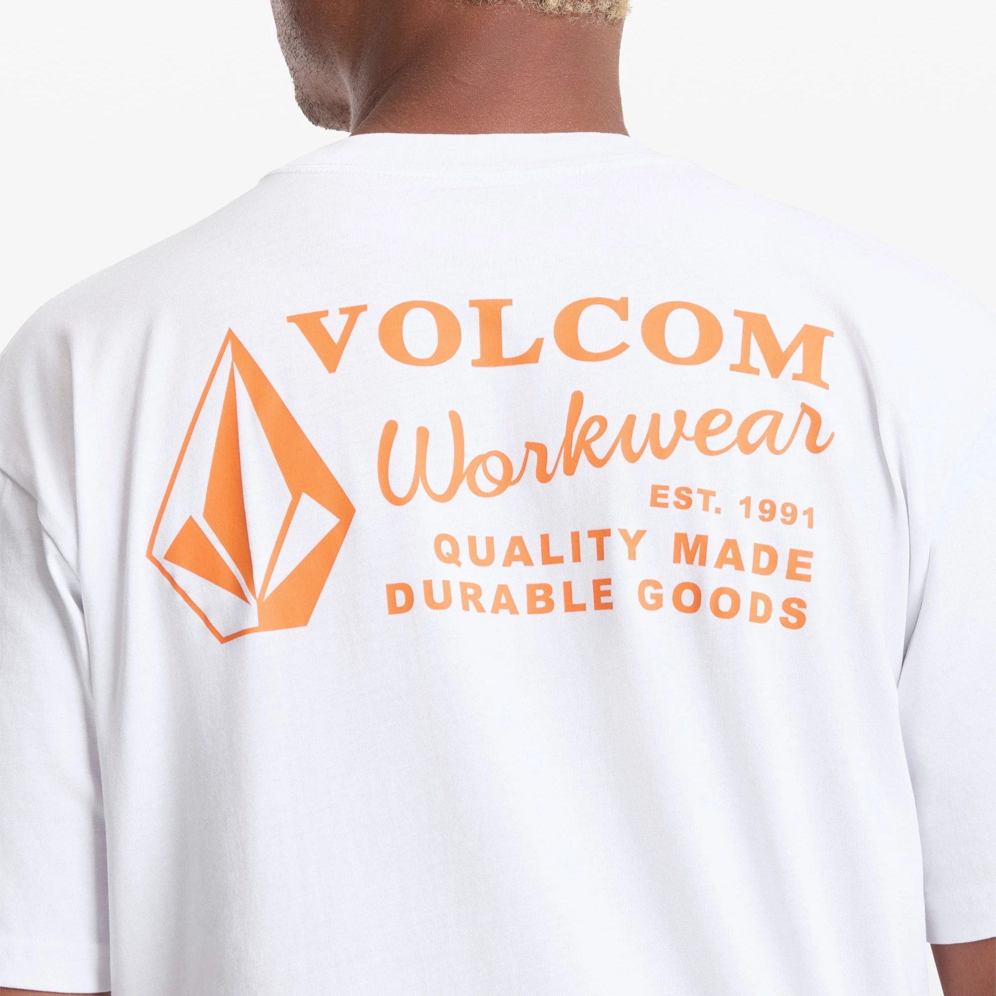 2026 New Volcom Vintage Diamond Workwear Front Back Print T Shirt Oversized Unisex Streetwear EST 1991 Durable Goods Graphic Tee