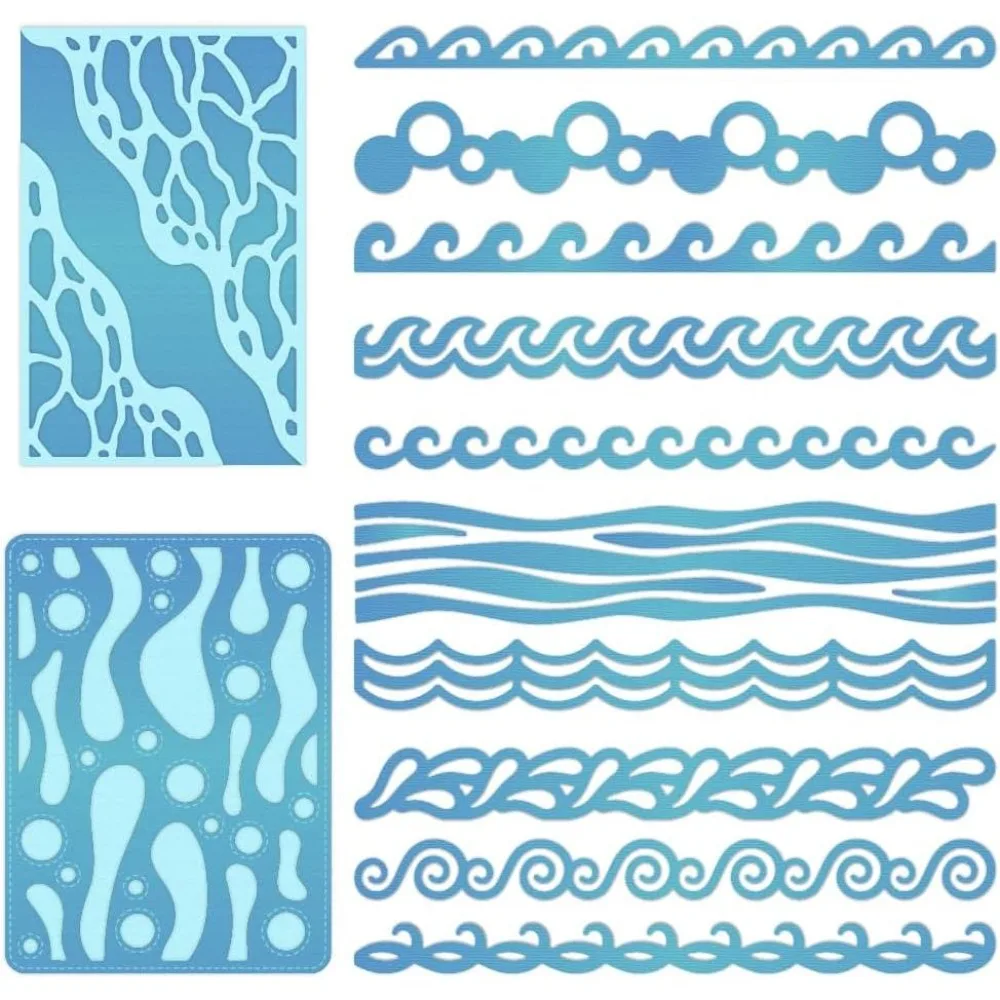 Water Ripples Cutting Dies Bubbles Edges Card Making Die Stencil Carbon Steel Die Cuts Card for DIY Paper Invitation