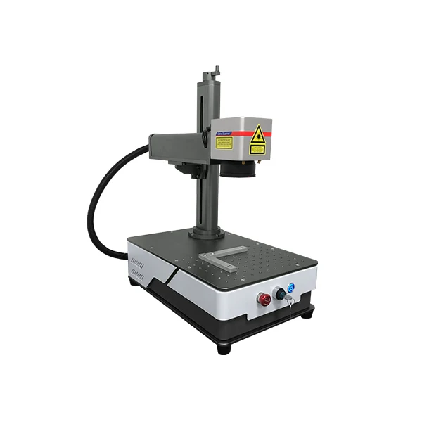 Mini modello intelligente aggiornato 20W 30W Mini macchina per marcatura di fibre portatile con sorgente per targhette per cani ad anelli