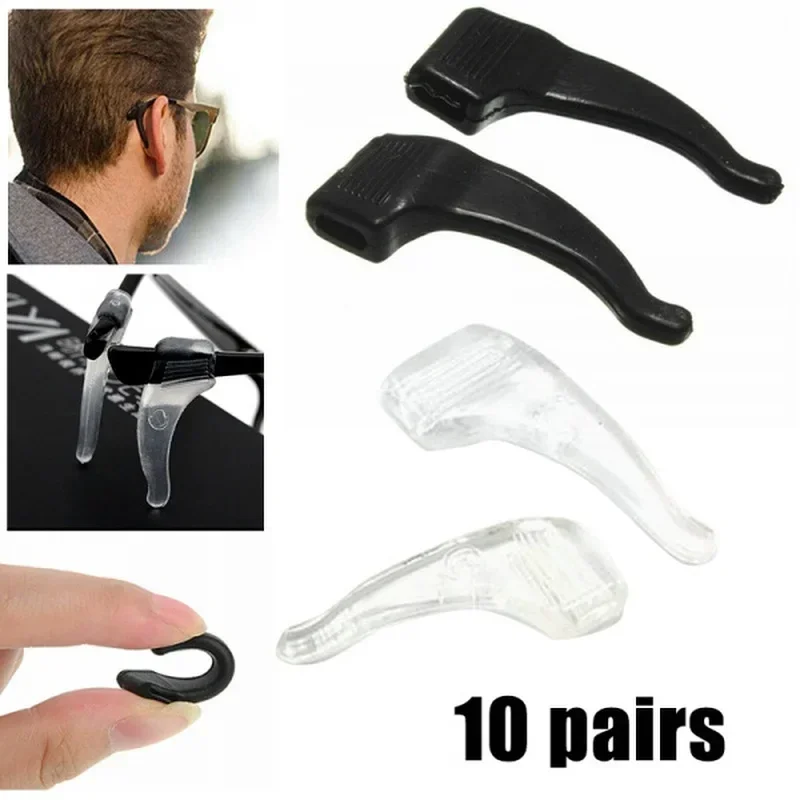 Gancho de ouvido para óculos Silicone Grip, Titular da ponta do templo, Titular do espetáculo, Acessórios para óculos, Anti Slip Ear Hook, 2 pares, 20 pares