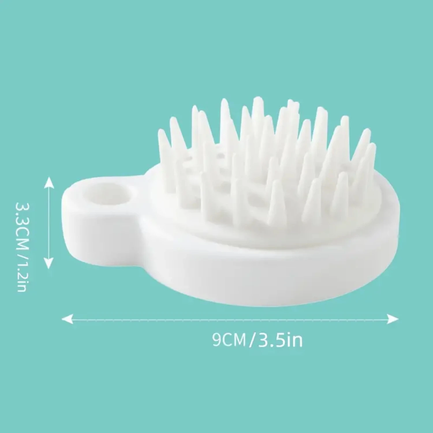 Convenient and Effective Portable White Massage Shampoo Brush for Deep Scalp Cleaning, 3.5in x 1.2in, One-Piece Handy Hair Care