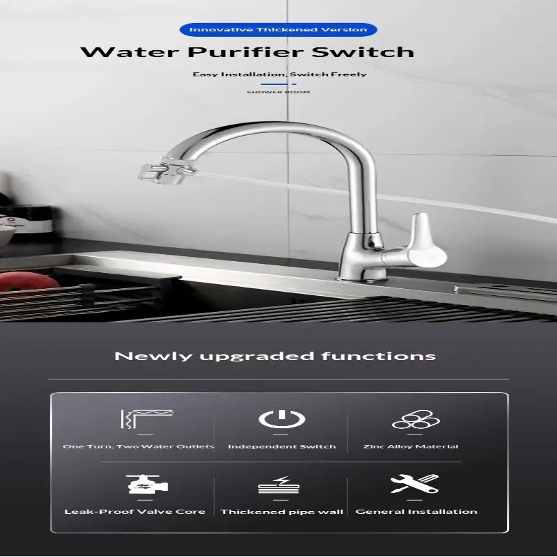 New Sale Faucet Adapter Kitchen Sink Splitter Diverter Valve Water Tap Connector For Toilet Shower Bathroom Kitchen