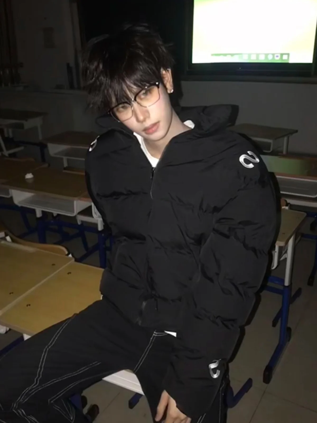 

Мужская зимняя куртка American Sle из хлопка, оверсайз, с бейсбольной строчкой, теплая, утолщенная, с длинными рукавами, на молнии