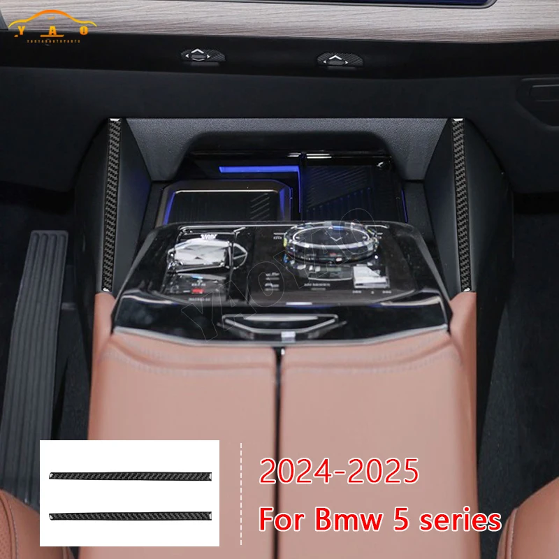 

Carbon Fiber Water Cup Holder Both Side Panel Decorative Cover Sticker For BMW 5 Series G60 G68 2024-2025 Car Accessories
