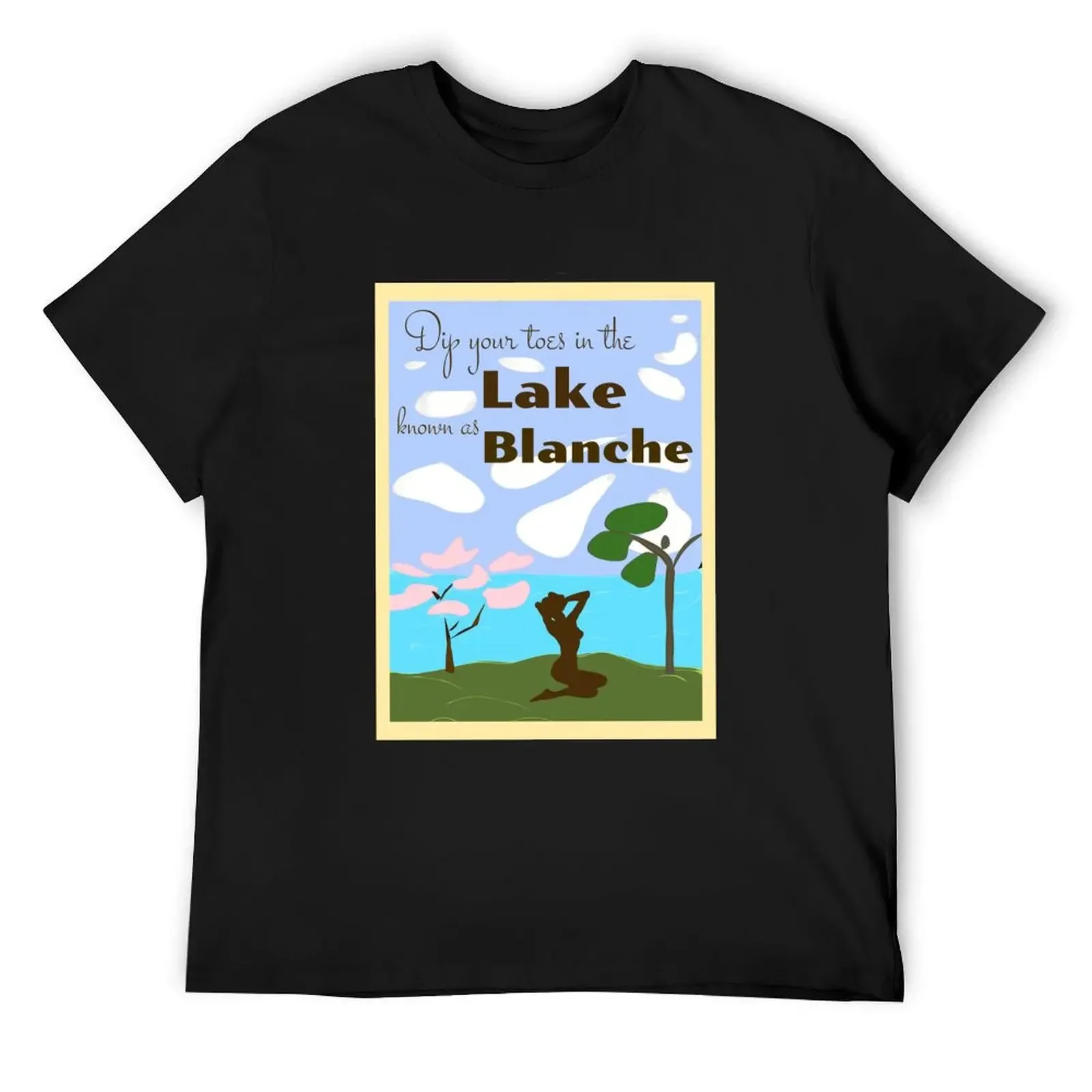 

Lake Blanche T-Shirt plain kawaii clothes tops blue archive mens fashion
