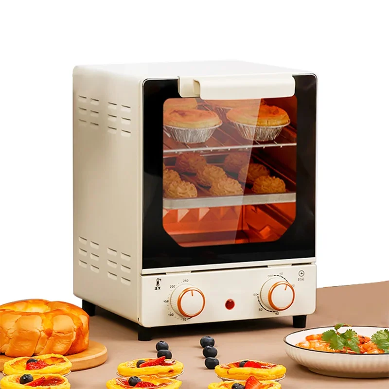 220V 750W 15L Mini Electric Oven Multifunction Timer Making Bread Cake Pizza Cookies Baking Machine Toaster Barbecue Grill