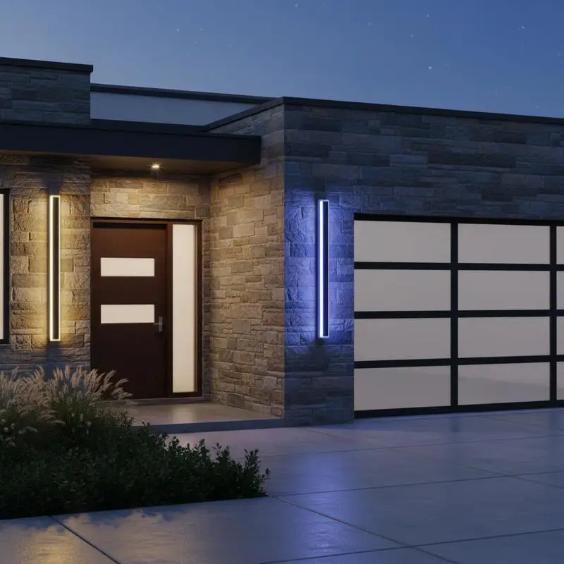 Exterior Wall Luminaires 2 Pack 39.4 Inch For House Porch Garage, RGB Modern Design Dimmable Lighting 2700K-6000K outside Wall Mount Fixtures