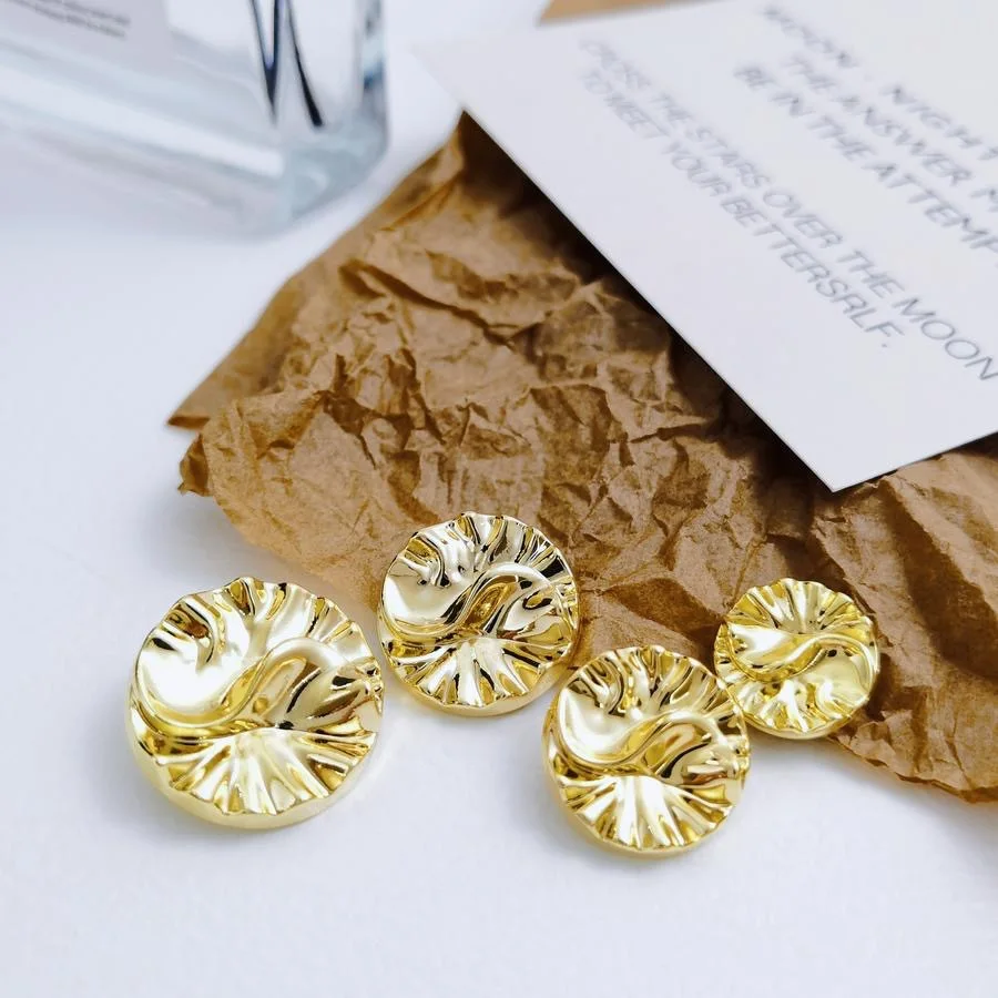 10PCS S-shaped Convex Metal Buttons Sewing Suit Jacket Sweater Coat Buckle Round Decorative Buttons