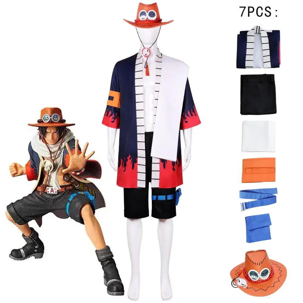 Anime Cloths Cosplay Portgas·D· Ace Man Costume