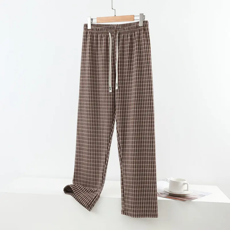 منقوشة السراويل ربيع الخريف ملابس خاصة للنوم السراويل بيجامة قيعان جديد فضفاض Homewear بنطلون لينة المرأة المنزل السراويل