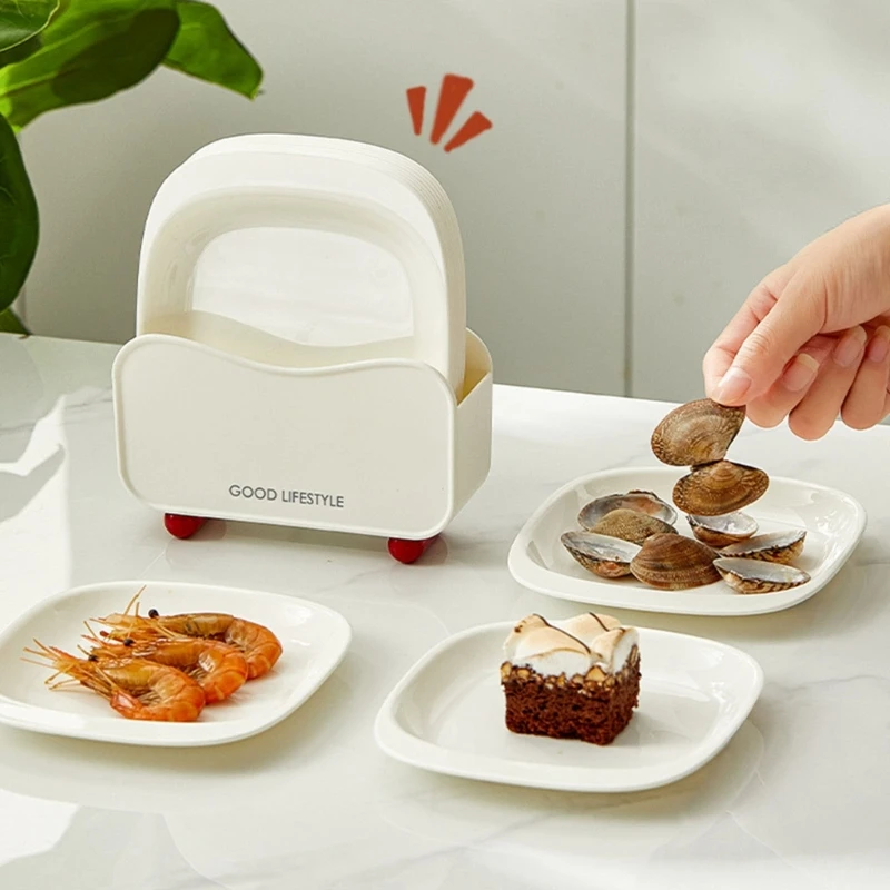 

8 шт., компактная коллекция костяных блюд, дизайн из пищевого пластика с пластиковой подставкой для организации кухни 87HA