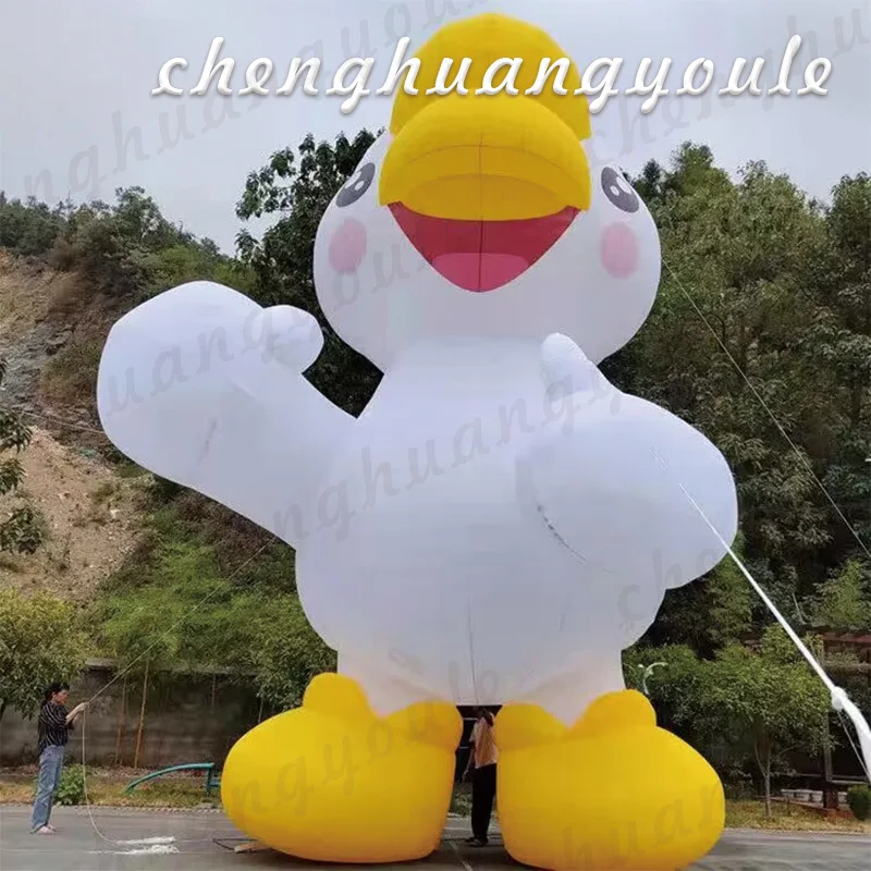 

Inflatable light big white goose small yellow duck air model shopping mall square exhibition activities animal decorative props