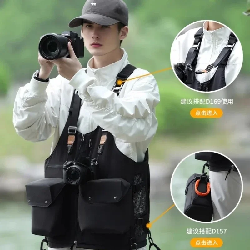 Camera Bag with Large Storage Capacity Multiple Vests One Shoulder and Can Be Worn Twice Recommended for Photography Friends