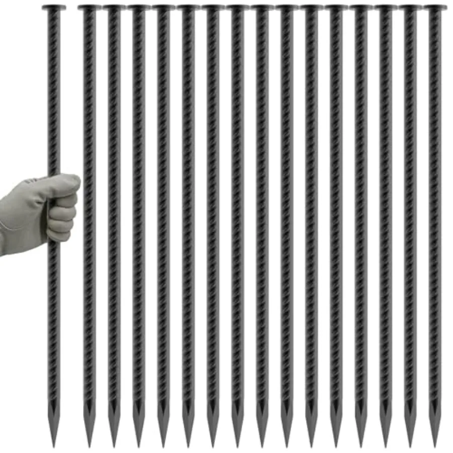

Rebar Spikes Pack 1/2 Diameter Heavy Duty Rebar Ground Stakes Galvanized Anchorg Spikes for Speed Bump Landscape Parkg Curb Han