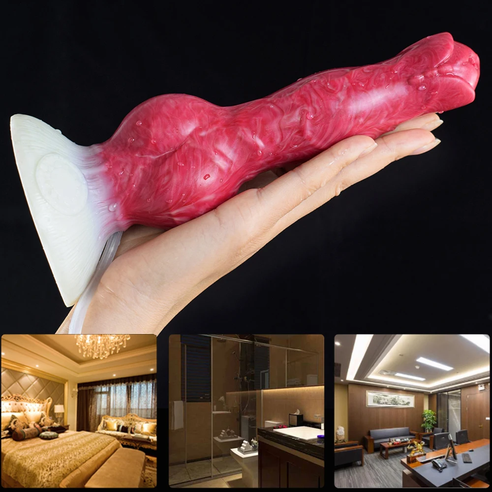 QKKQ Ejaculation Dog Dildo Animal Big Knot Penis Anal Plug Sex Toys for Women Men G-Spot Strong Stimulate Adult products 18