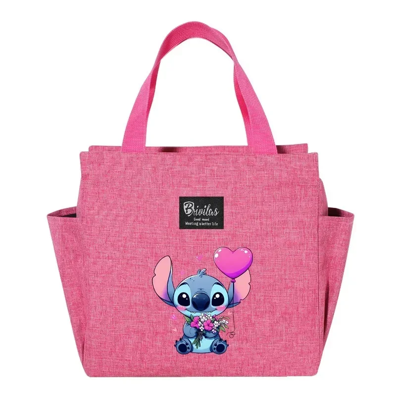 Stitch Disney Portable Lunch Drink Carrier Insulated Bag Fresh Cooler Pouch Food Thermal Box Tote Picnic Container Bag Kids Gift