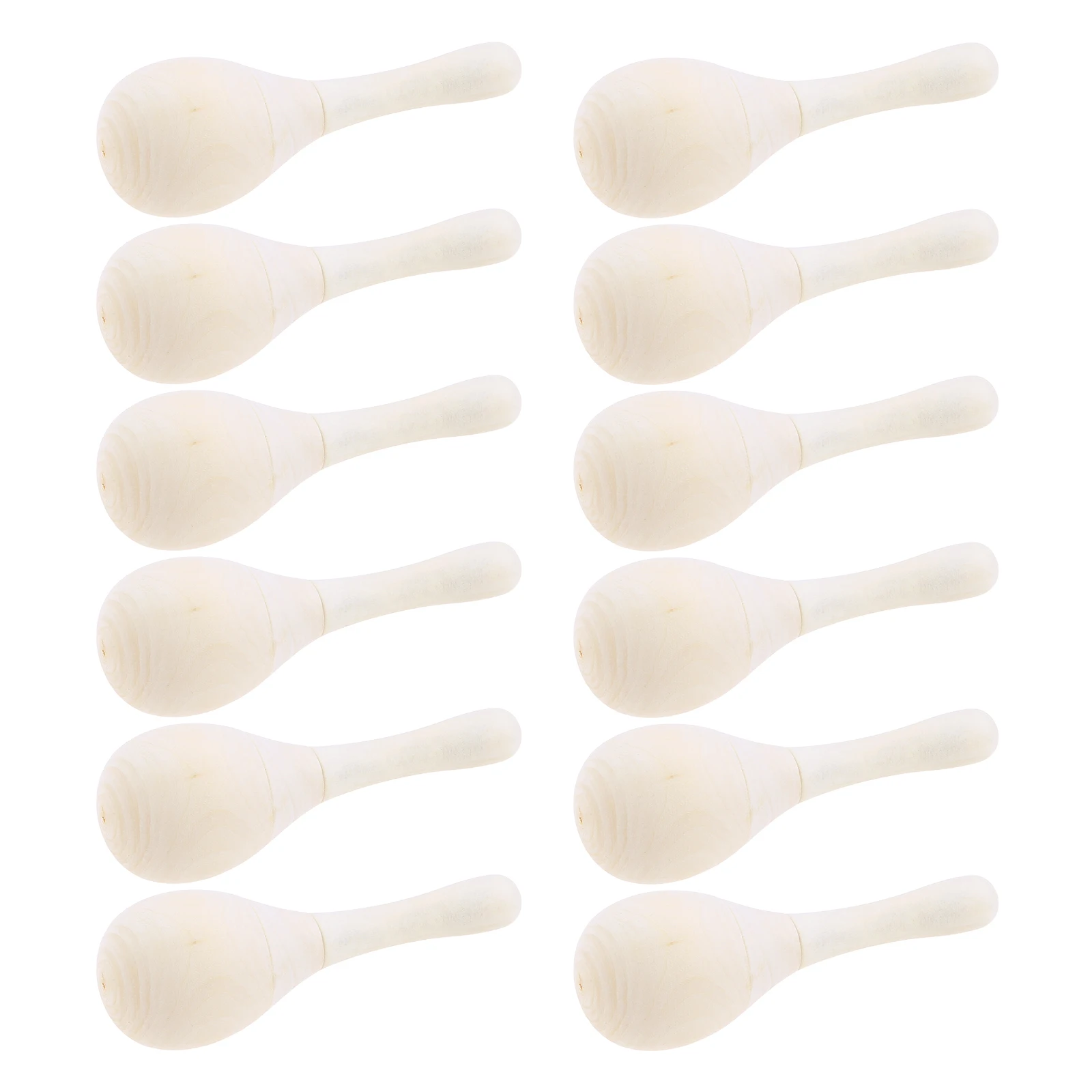 12 Pcs Wooden Maracas for Adults Hand Percussion Rattles Wooden Rumba Shaker Maracas for Adults Kids Maracas Musical Instrument
