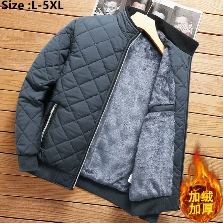 

2025 Men's Thick Warm Bomber Jacket Coats Autumn Winter Fleece Lined Casual Jacket for Men Slim Fit Winter Clothing Parkas 5XL