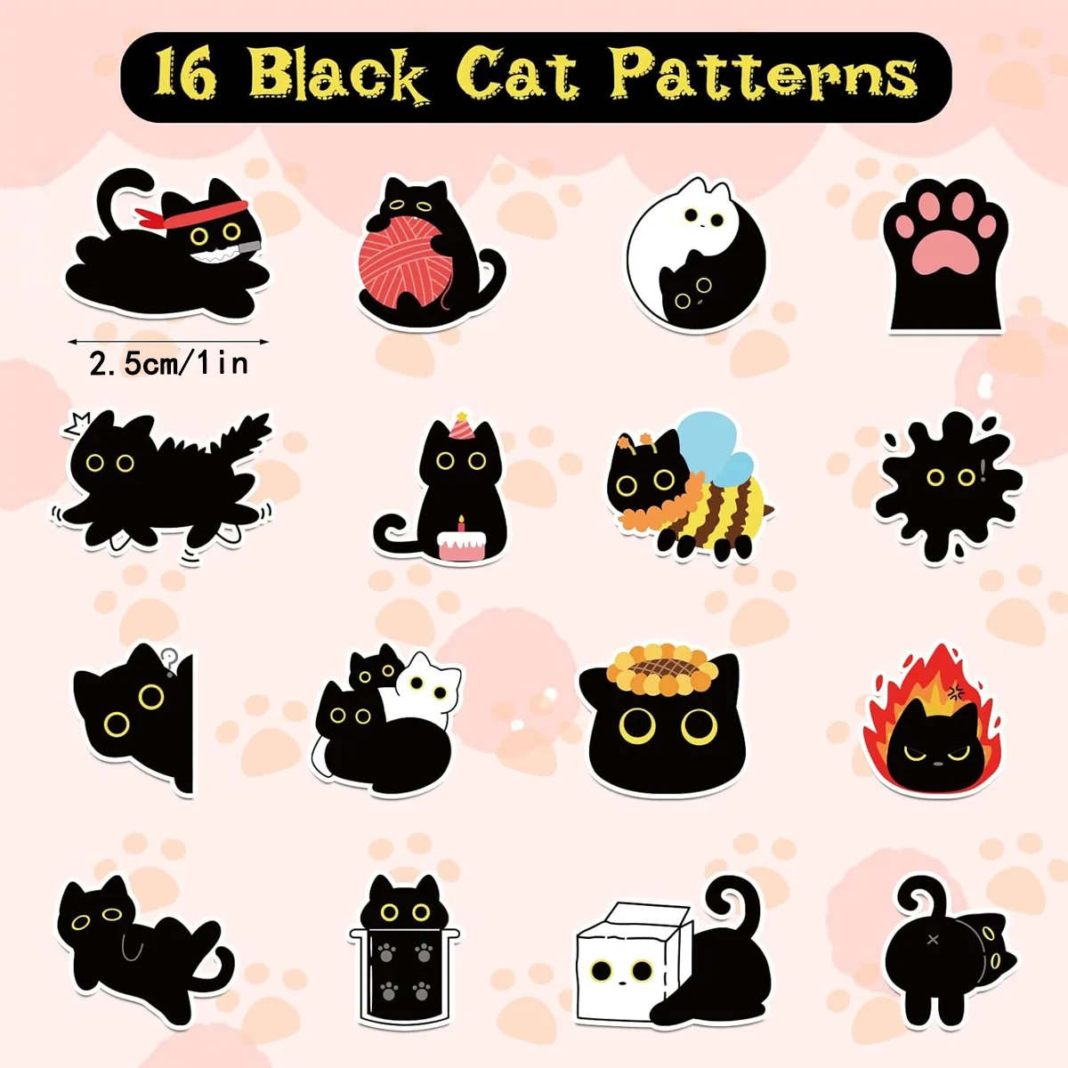 Multiple cat-themed stickers, 2 rolls of 1000 stickers each, suitable for decorating notebooks, envelopes, and gift boxes