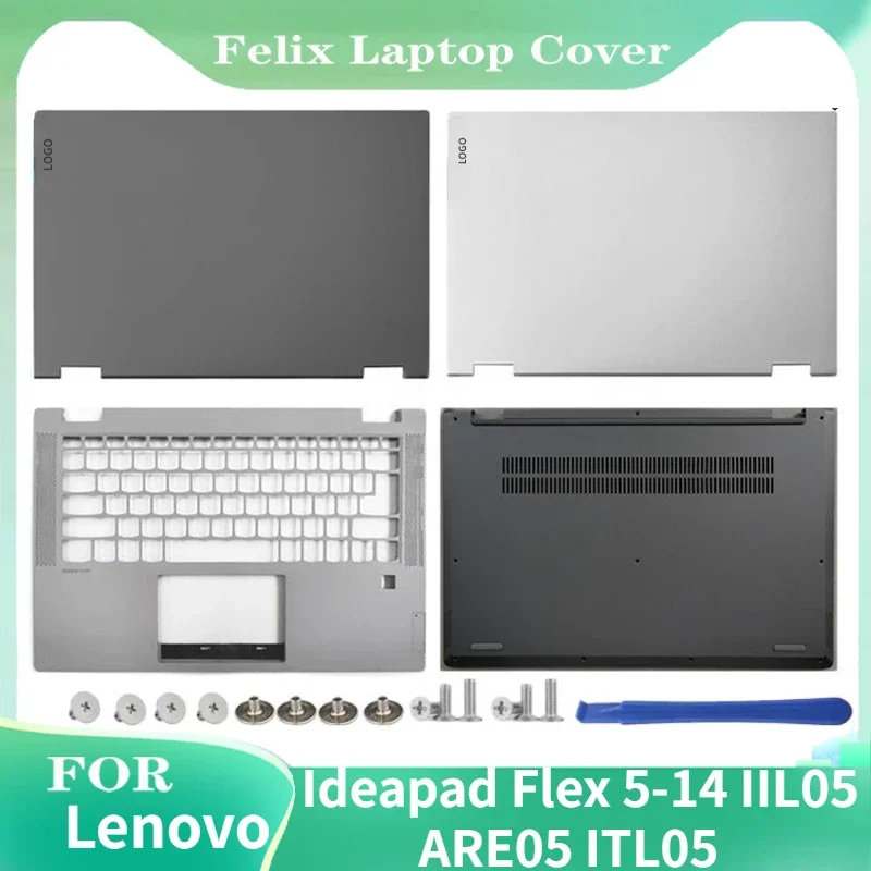 

New For Lenovo Ideapad Flex 5-14 IIL05 ARE05 ITL05 Metal Laptop LCD Back Cover Palmrest Bottom Case Lower Cover Flex 5 14ARE05