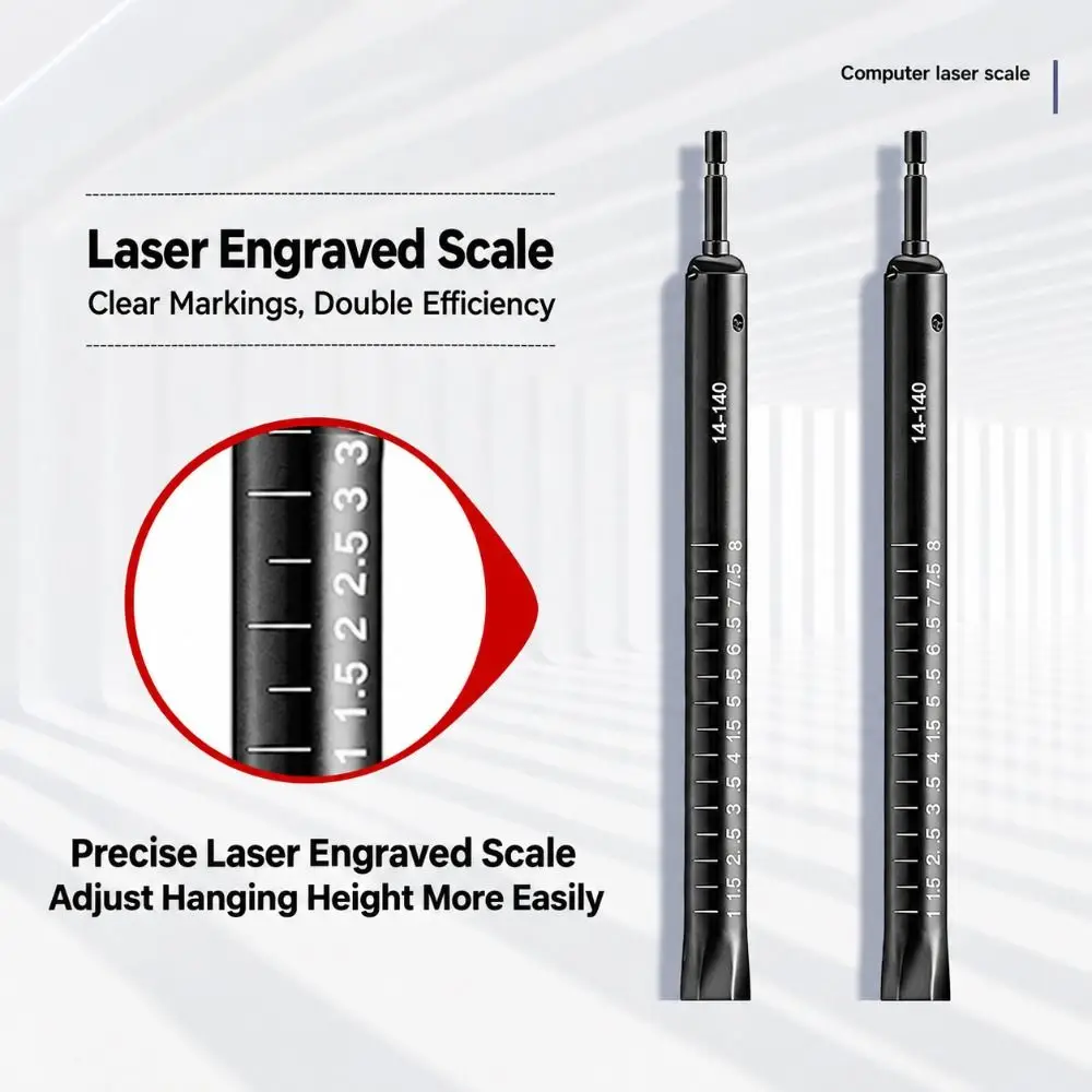 Stainless Steel Extended Socket Wrench Graduated Scale Hollow Structure Hollow Socket Nut Driver Black Finish Hex Shank