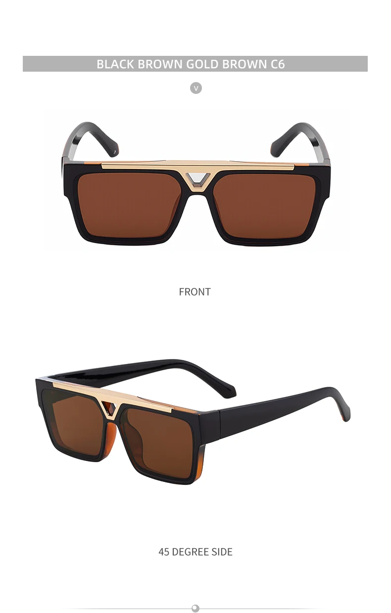 Übergroße polarisierte quadratische Steampunk-Sonnenbrille für Herren, groß, 2025, Luxusmarke, Vintage-Punk-Sonnenbrille für Männer, klassische Farbtöne, UV400 – Detail 17