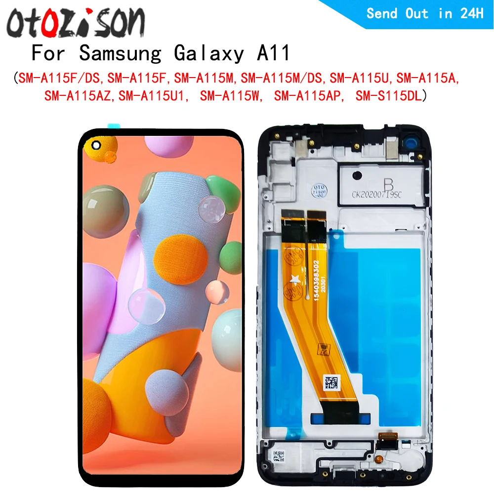 

6,4 дюймовый экран для Samsung Galaxy A11 SM-A115F, Женский ЖК-дисплей, сенсорная панель, дигитайзер с рамкой в сборе