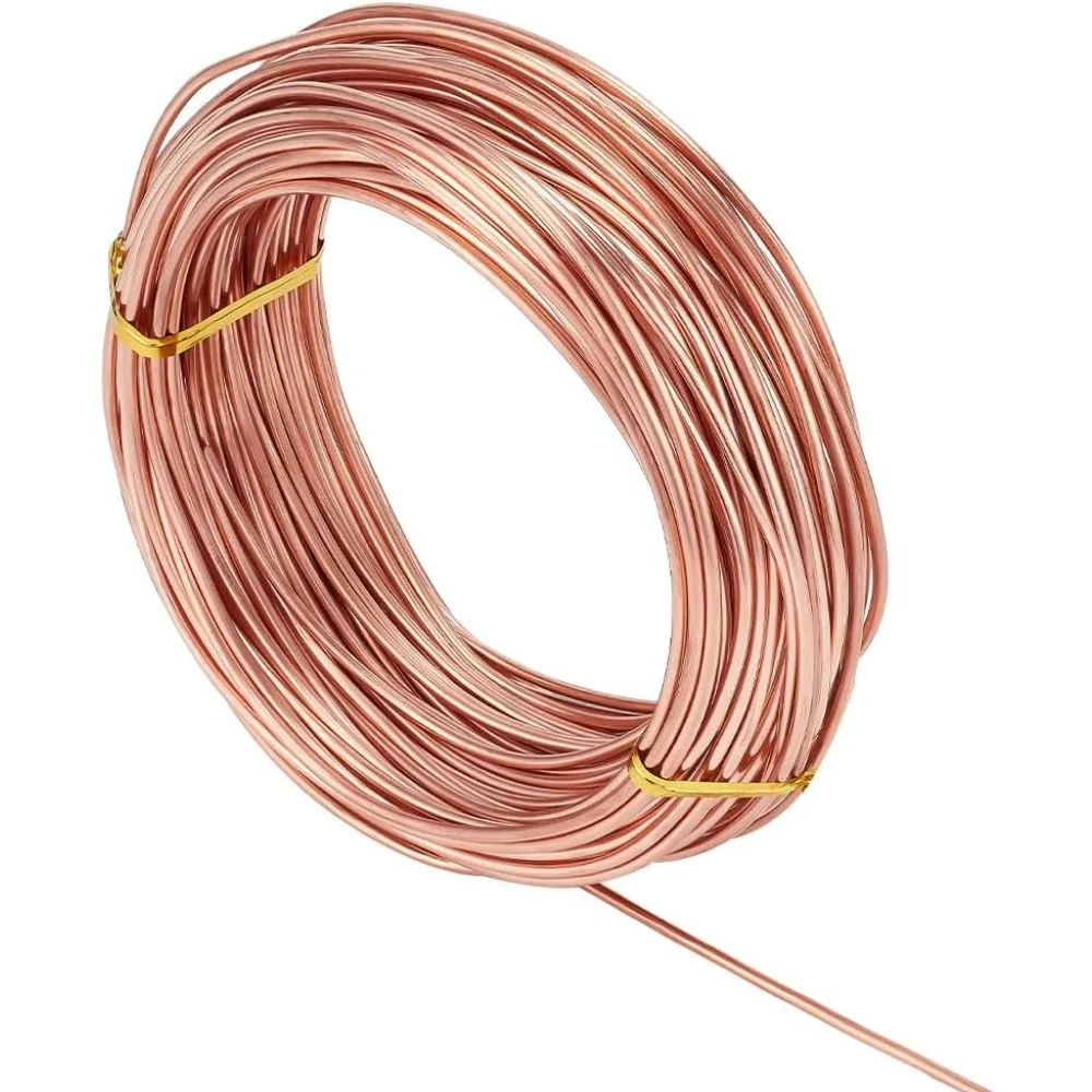 12 Gauge Copper Round Wire, 65.62 Feet Dark Salmon Copper Wire Jewelry Beading Wire for Crafts Making Supplies