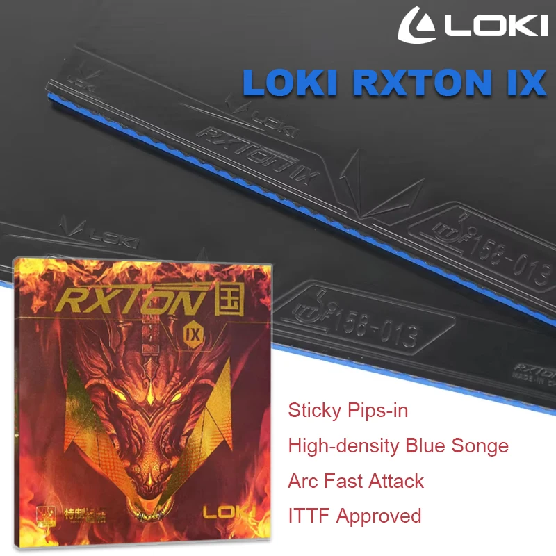 

LOKI RXTON IX резиновый лист для настольного тенниса Sticky Pips-in резиновая ракетка для настольного тенниса с синей аркой Songe высокой плотности Fast Attack