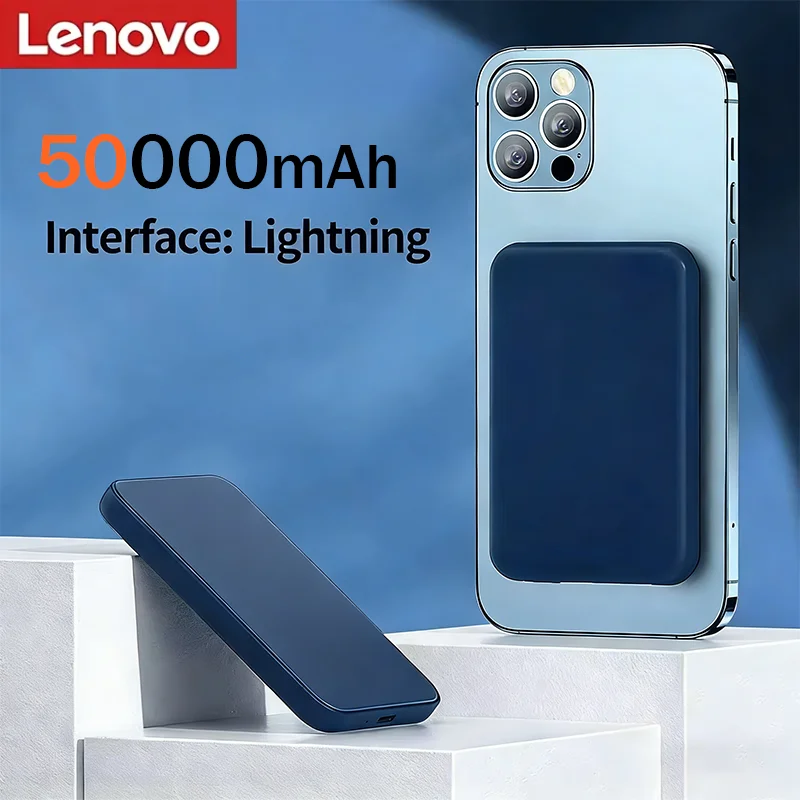Lenovo 2026 Nieuwe 50000mAh Magnetische Draadloze Powerbank PD 22.5W Snelladen Draagbare Externe Batterij voor iPhone Samsung Telefoons