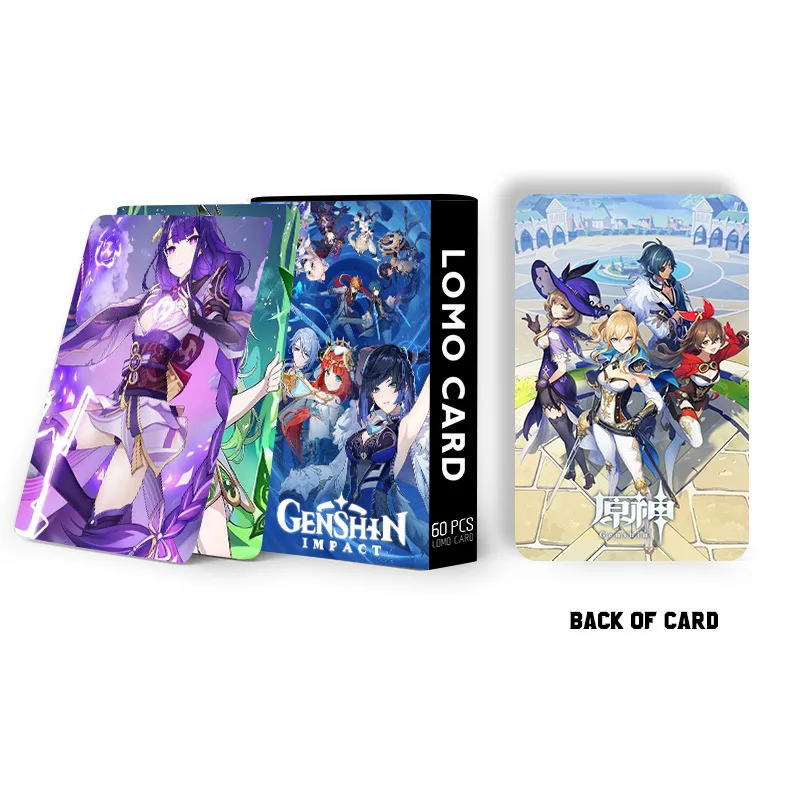 Imagem -03 - Cartão Lomo Genshin Impacto para Anime Foto Dupla Face hd Photocard Coleção de Fãs Decoração Presente Alta Qualidade Novo 60 Pcs por Conjunto