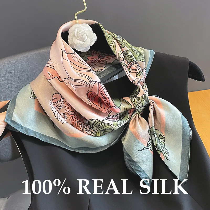 

Элитный модный квадратный платок из 100% натурального шелка для женщин: фуал, шейный платок, маленькие шарфы, шаль, бандана, хиджаб, пашмина