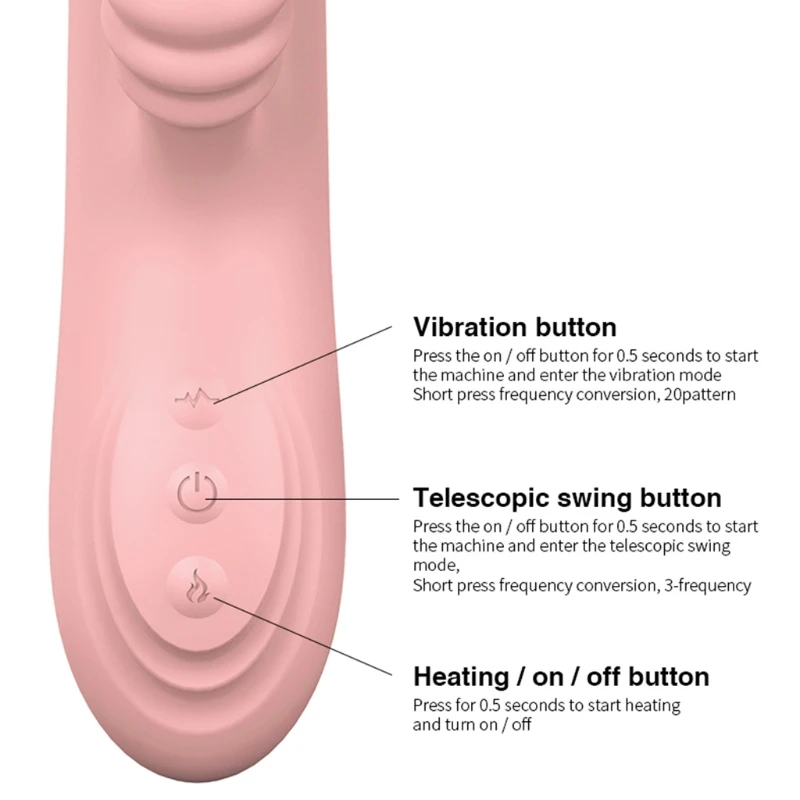 

20RF 20 Vibration Modes Spot Vibrator 3 Speed Telescopic Swing Heating Stimulator Licking Massage Adult Rechargeable Sex Toy